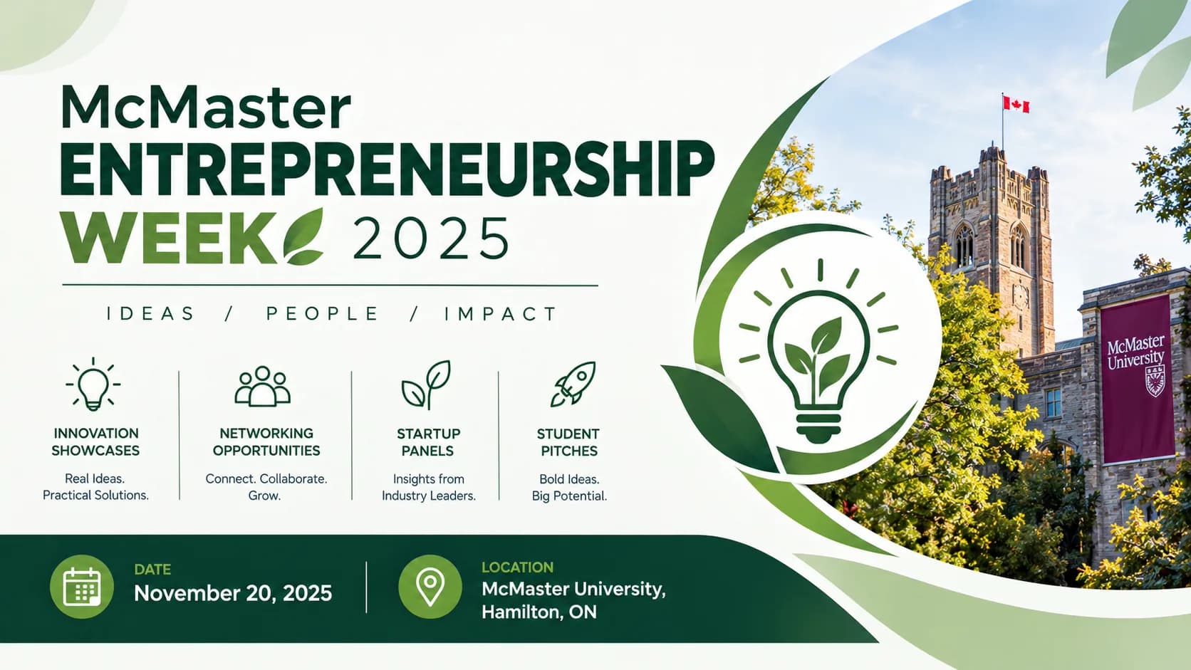 McMaster Entrepreneurship Week 2025: Sustainable Product Development